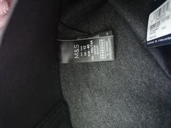 Womens M&S Leggings Size 12 Grey Sculpt & Lift Smart Autumn Winter - Picture 8 of 8